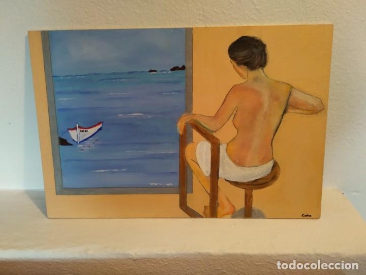 Arte: Pintura sobre tablilla de madera - Foto 1