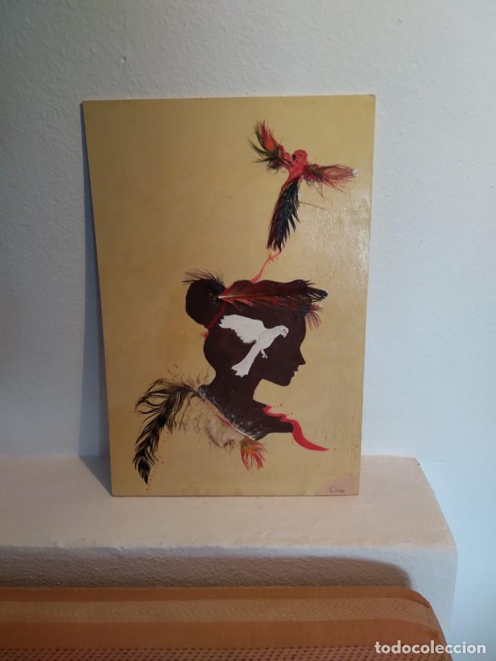 Arte: Pintura sobre tablilla de madera - Foto 3