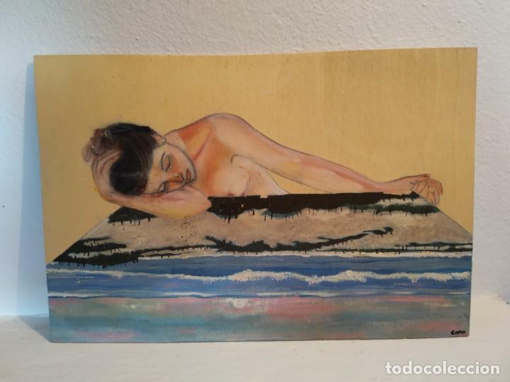 Arte: Pintura sobre tablilla de madera - Foto 1