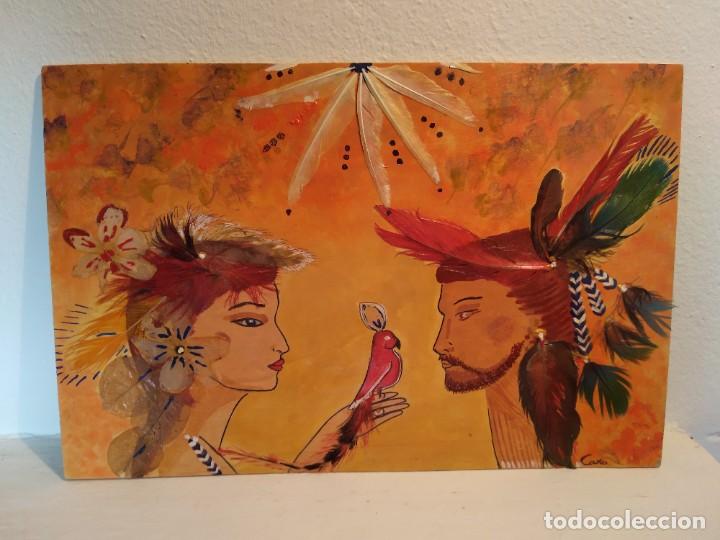 Arte: Pintura sobre tablilla de madera - Foto 1