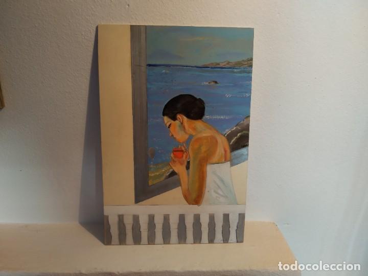 Arte: Pintura sobre tablilla de madera - Foto 3