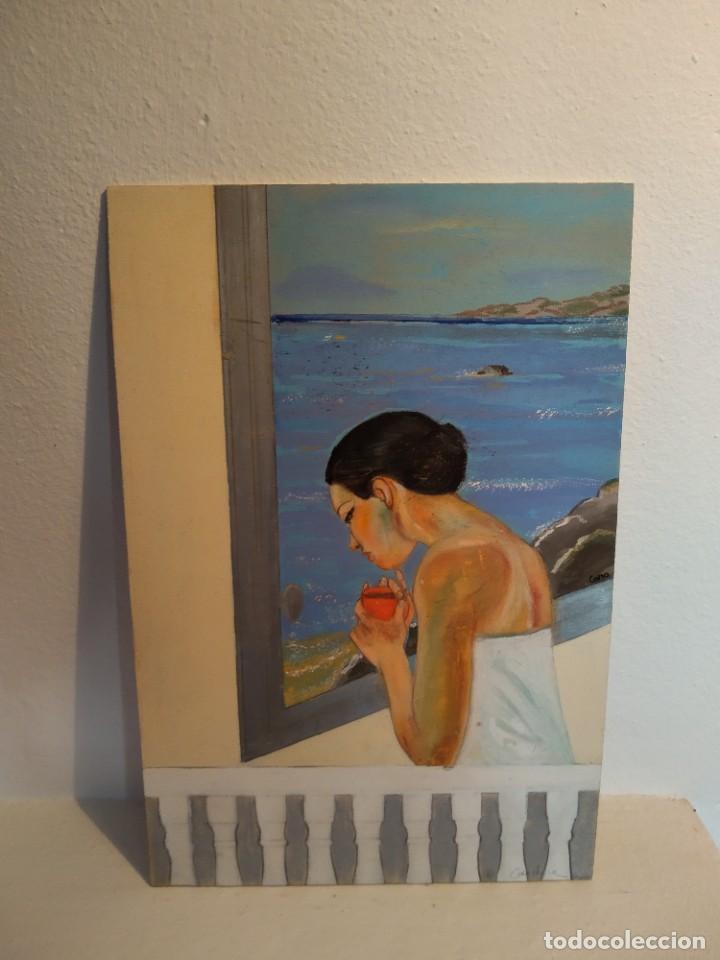 Arte: Pintura sobre tablilla de madera - Foto 2