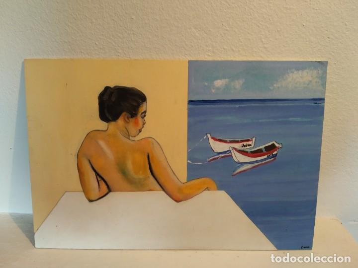Arte: Pintura sobre tablilla de madera - Foto 1