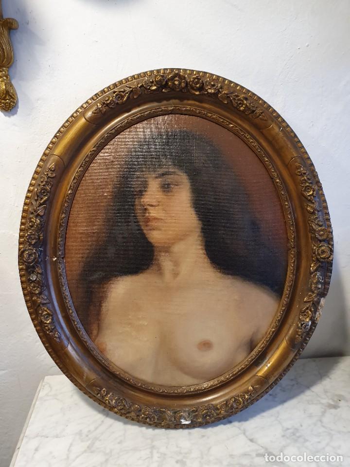 Arte: -CUADRO ANTIGUO OVALADO - Foto 1
