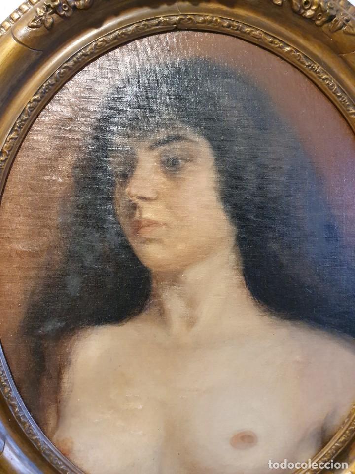 Arte: -CUADRO ANTIGUO OVALADO - Foto 2