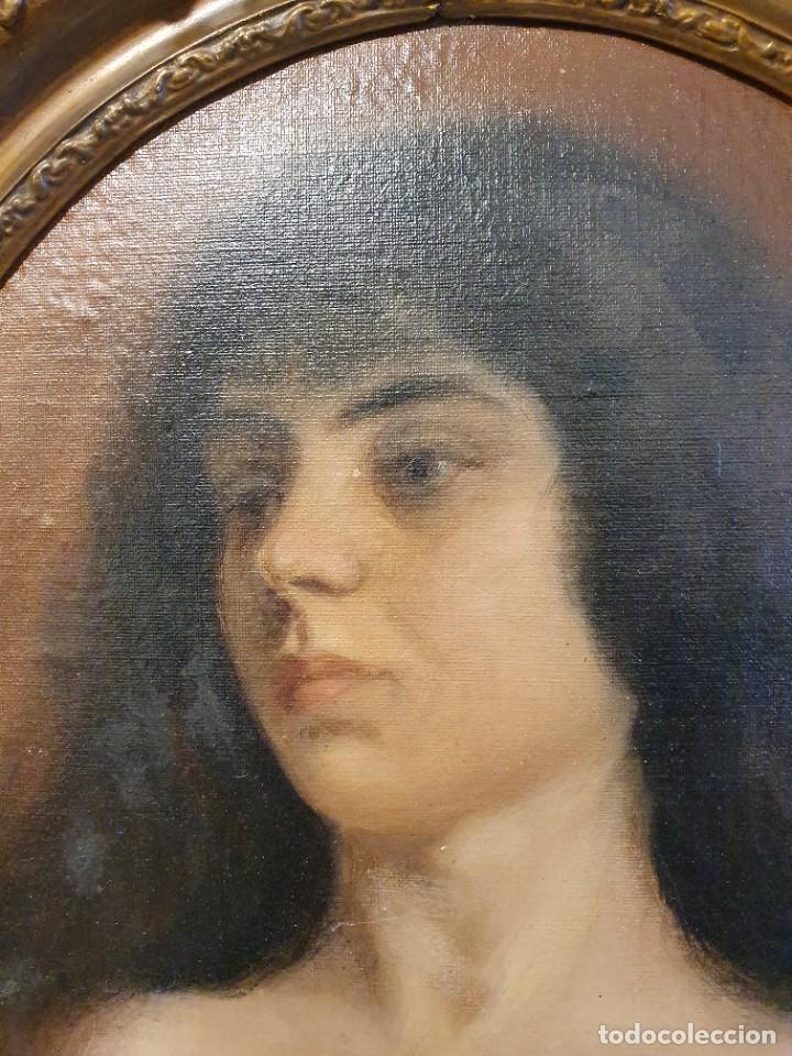 Arte: -CUADRO ANTIGUO OVALADO - Foto 3