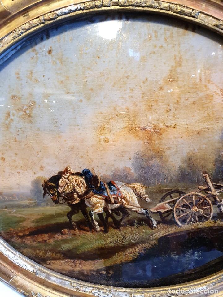 Arte: - OLEO ANTIGUO SOBRE CRISTAL - Foto 3