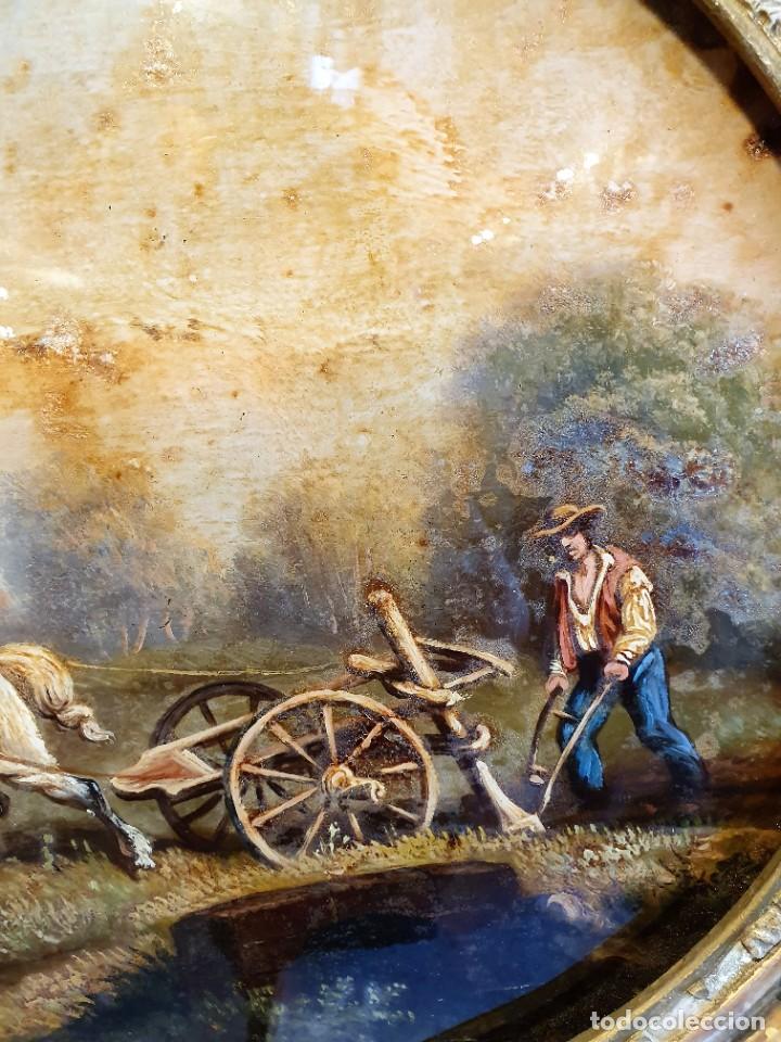 Arte: - OLEO ANTIGUO SOBRE CRISTAL - Foto 4