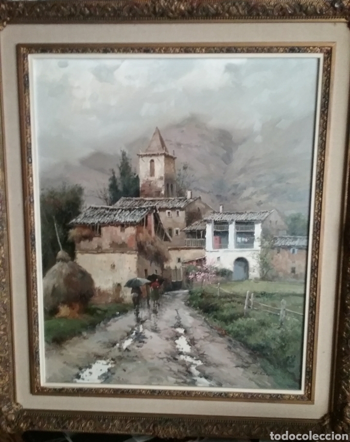 Kunst: Jos&eacute; Colomer 1936-2002. Pueblo. Oleo sobre tela.