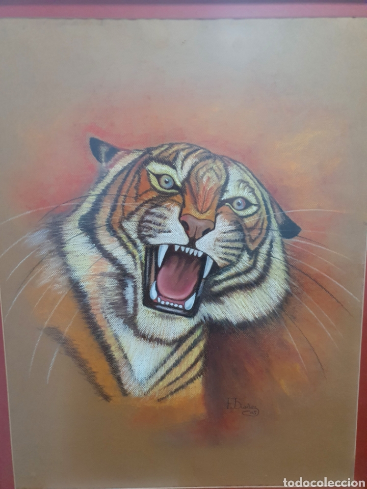 Arte: Cuadro al pastel tigre - Foto 2