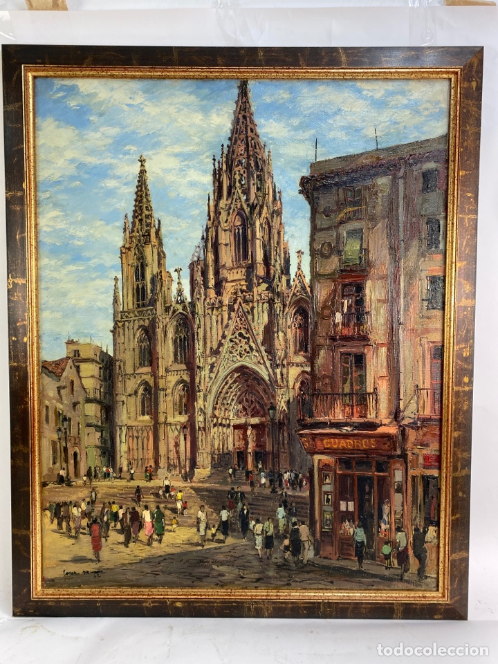 B-979. Oleo Sobre Lienzo, Catedral De Barcelona - Vendido En Venta ...