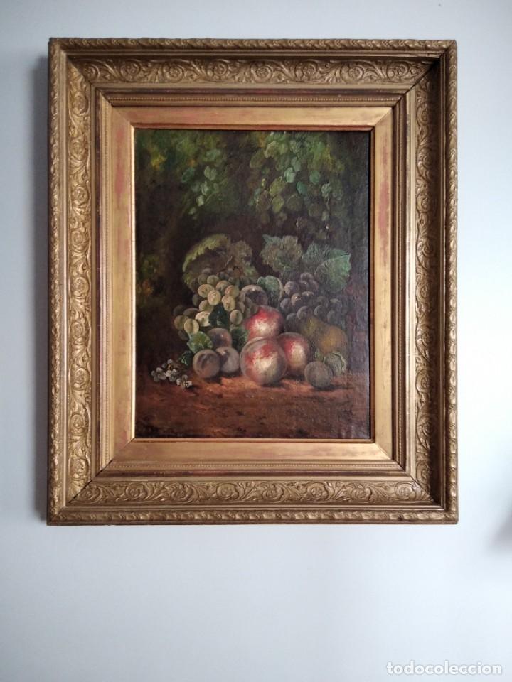 Arte: BODEG&Oacute;N DE FLORES Y FRUTOS. S.XIX. - Foto 1