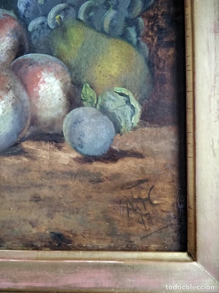 Arte: BODEG&Oacute;N DE FLORES Y FRUTOS. S.XIX. - Foto 3