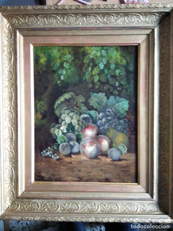 Arte: BODEG&Oacute;N DE FLORES Y FRUTOS. S.XIX. - Foto 4