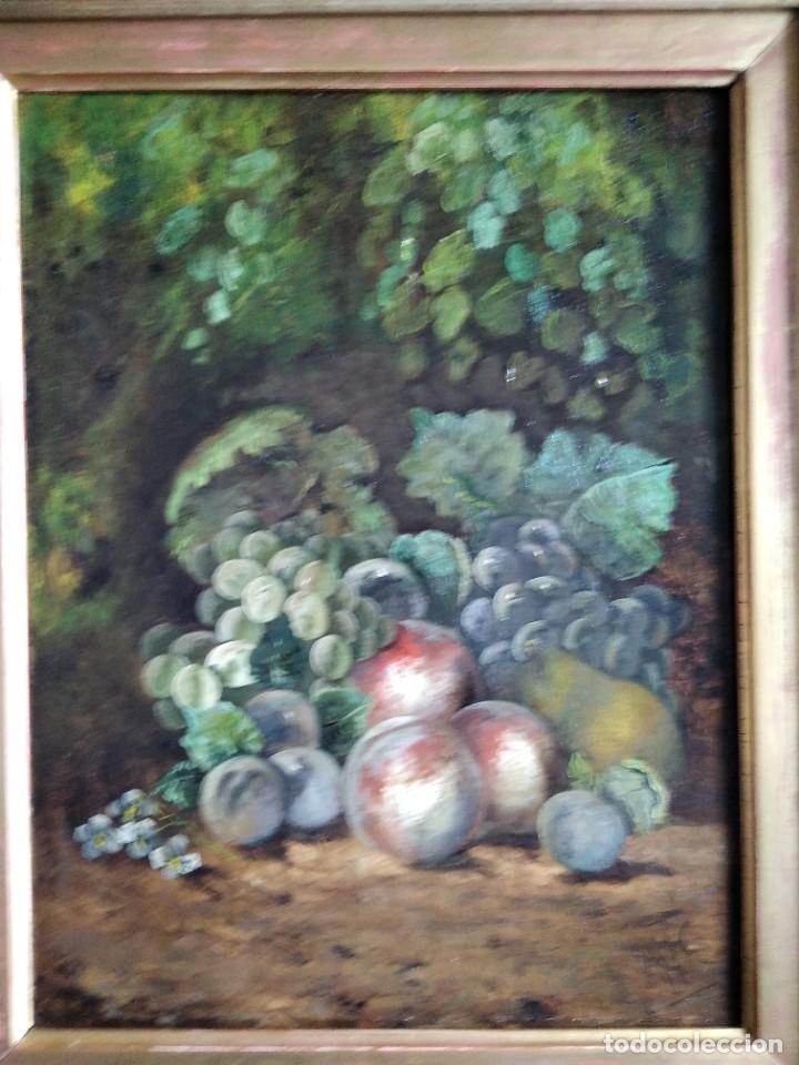 Arte: BODEG&Oacute;N DE FLORES Y FRUTOS. S.XIX. - Foto 6