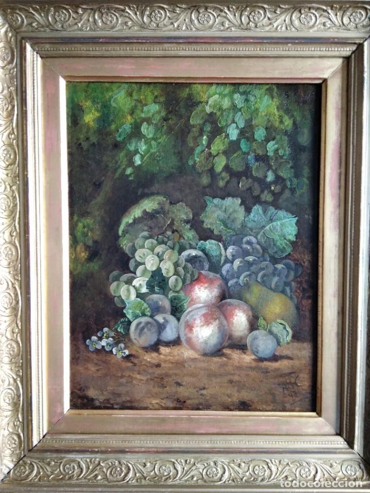 Arte: BODEG&Oacute;N DE FLORES Y FRUTOS. S.XIX. - Foto 7