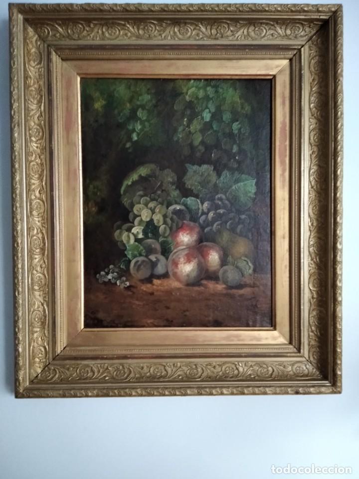 Arte: BODEG&Oacute;N DE FLORES Y FRUTOS. S.XIX. - Foto 9