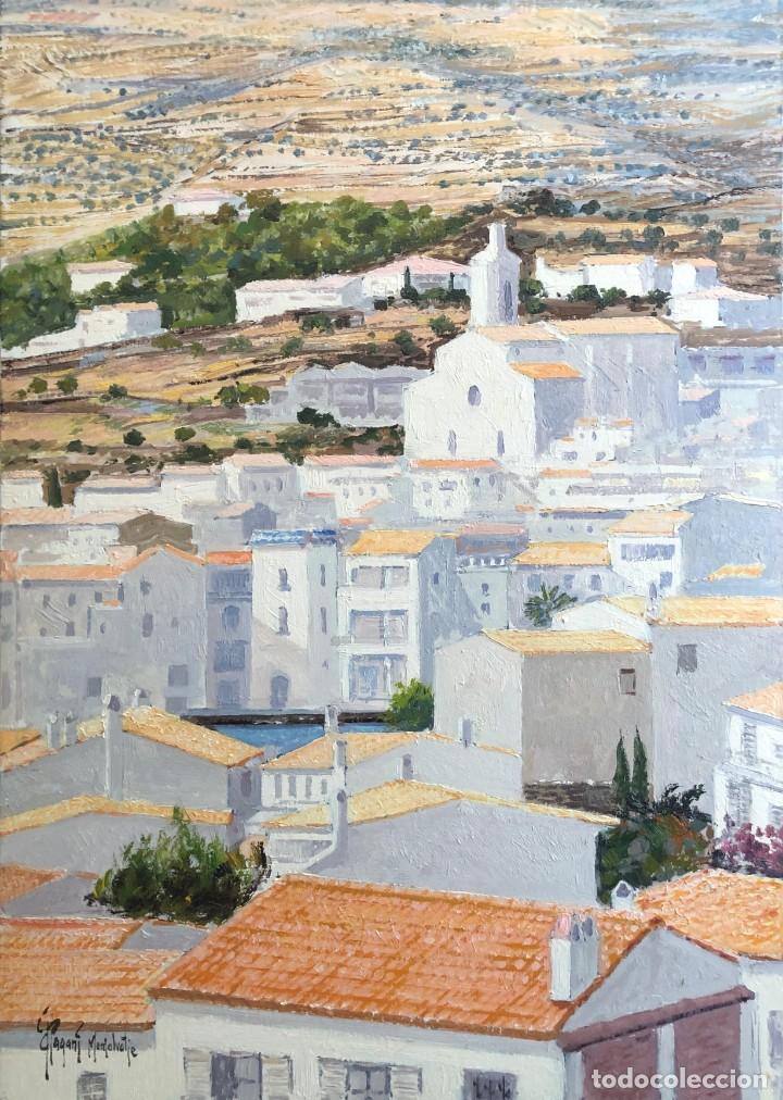 Arte: Jordi Pagans Montsalvatje (1932-2017) - Tejados de Cadaqués - Óleo sobre lienzo - Foto 1 - 234966715
