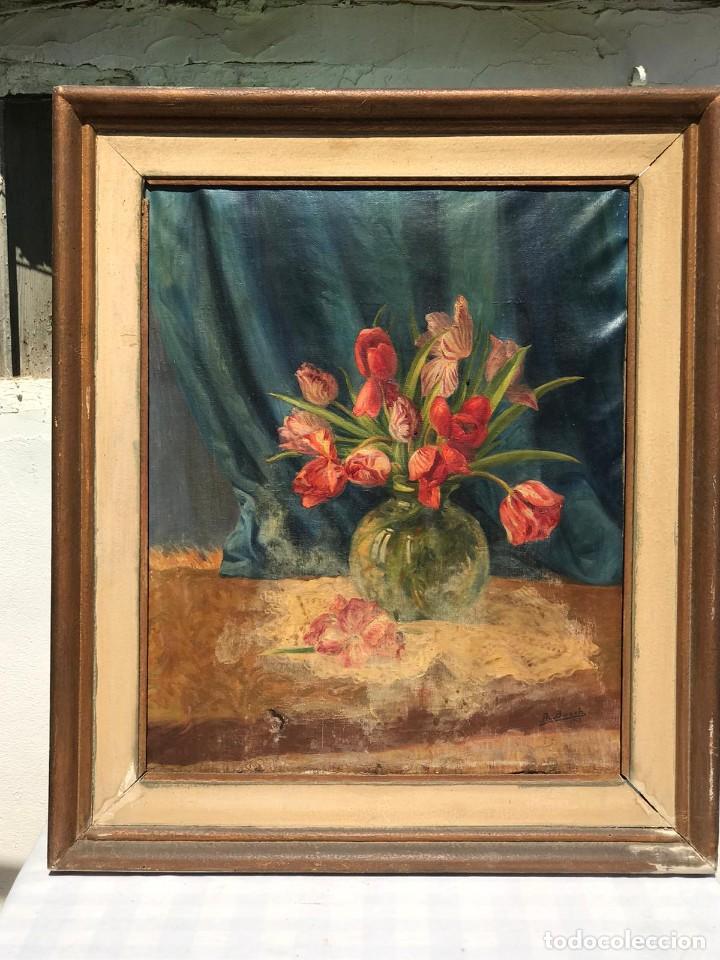 Arte: CUADRO DE A. BOSCH A&Ntilde;O 1943 FLORERO - Foto 2