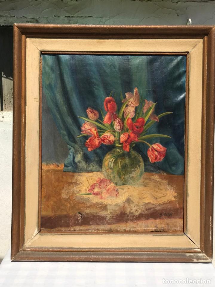 Arte: CUADRO DE A. BOSCH A&Ntilde;O 1943 FLORERO - Foto 5