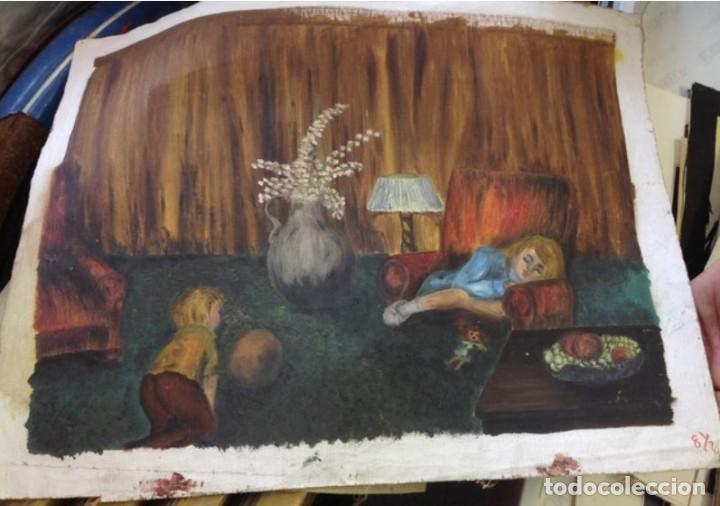 Kunst: OLEO SOBRE LIENZO ANTIGUO..NI&Ntilde;OS.