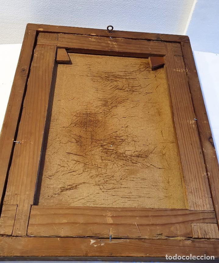 Arte: -ANTIGUO OLEO RELIGIOSO SOBRE LIENZO - Foto 6
