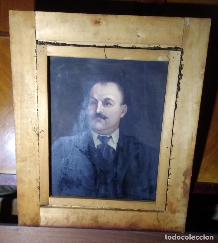 Art: OLEO ANTIGUO SOBRE LIENZO A DOBLE CARA MISMA PERSONA DE JOVEN Y VIEJO 90 X 74 CMS. CON MARCO