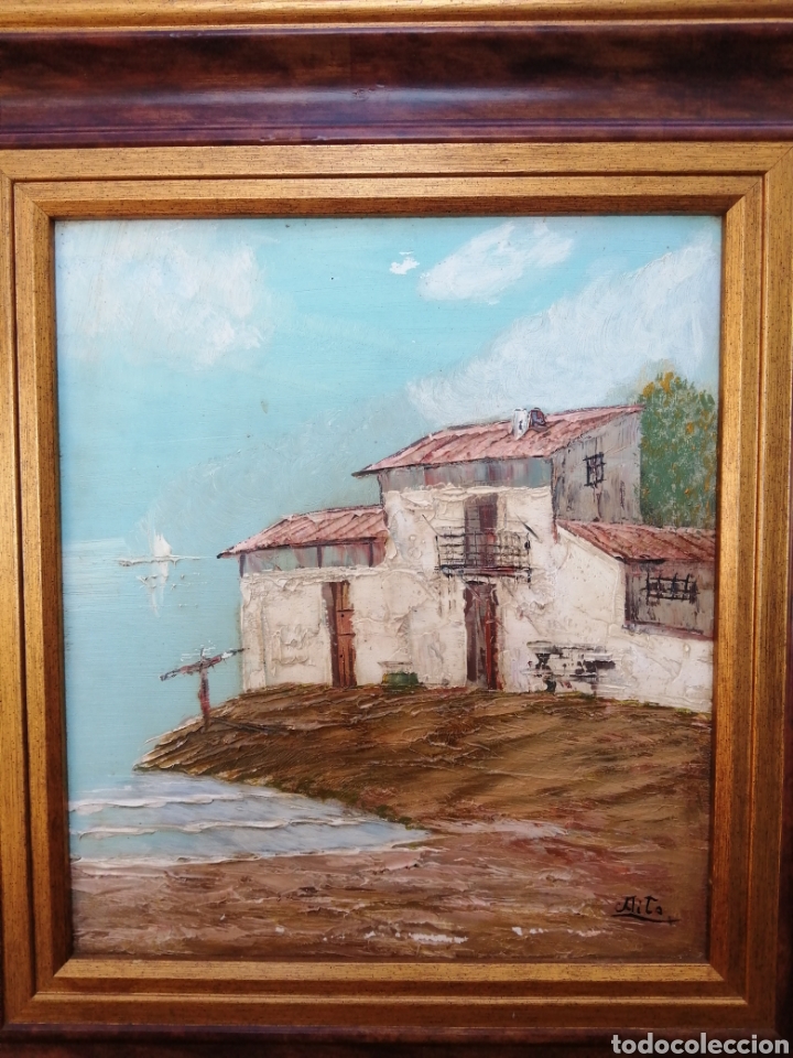 Arte: &Oacute;leo sobre tablex firmado Aita - Foto 2