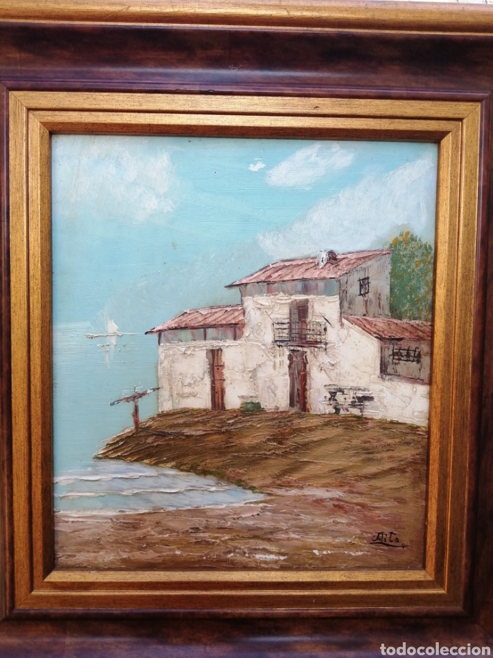 Arte: &Oacute;leo sobre tablex firmado Aita - Foto 3