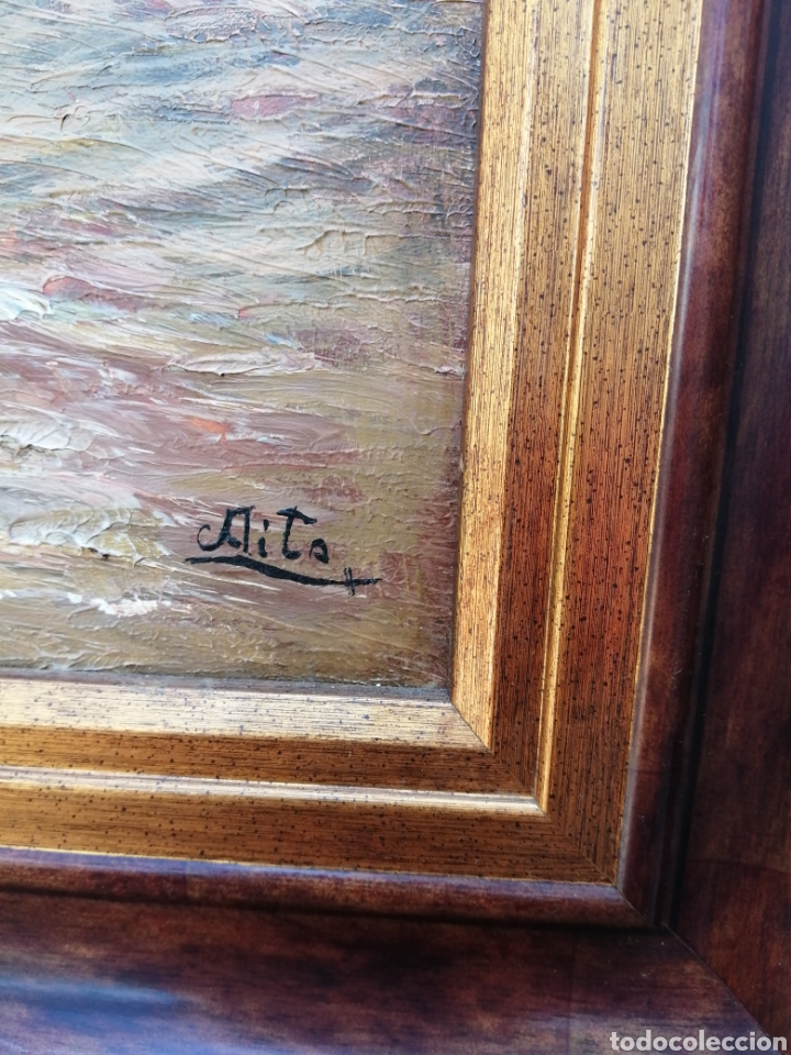 Arte: &Oacute;leo sobre tablex firmado Aita - Foto 4