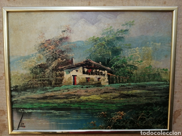 Arte: &Oacute;leo sobre tablex firmado E. Belda - Foto 2