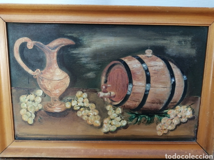 Arte: Bodeg&oacute;n. &Oacute;leo sobre lienzo pegado a tablex - Foto 2