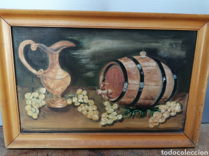 Arte: Bodeg&oacute;n. &Oacute;leo sobre lienzo pegado a tablex - Foto 1