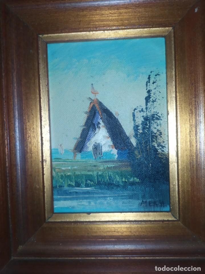 Arte: ANTIGUO PEQUE&Ntilde;O &Oacute;LEO PAISAJE BARRACA FIRMADO MERA? PRECIOSO SE AGRADECE INFORMACI&Oacute;N