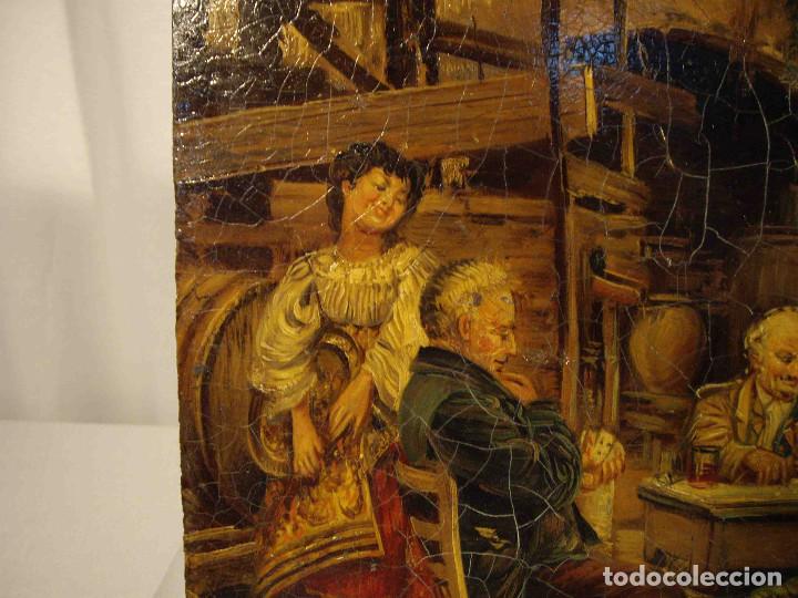 Arte: OLEO SOBRE TABLA PARTIDA EN TABERNA - Foto 2