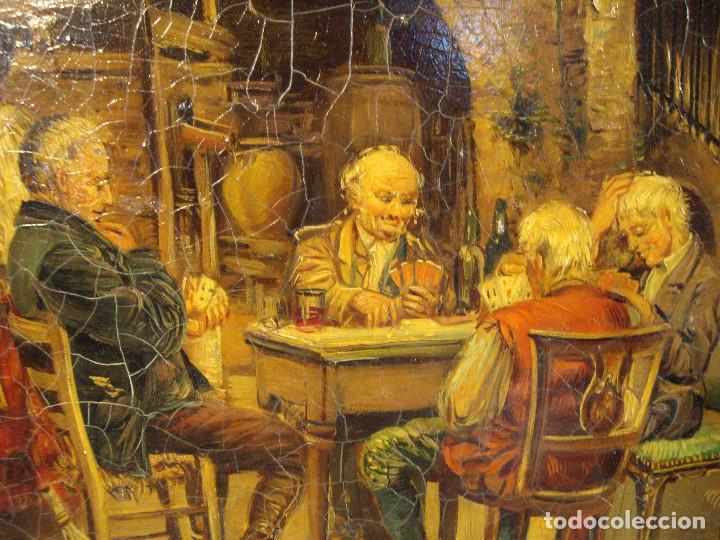 Arte: OLEO SOBRE TABLA PARTIDA EN TABERNA - Foto 3