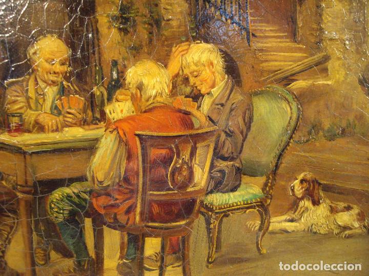 Arte: OLEO SOBRE TABLA PARTIDA EN TABERNA - Foto 4