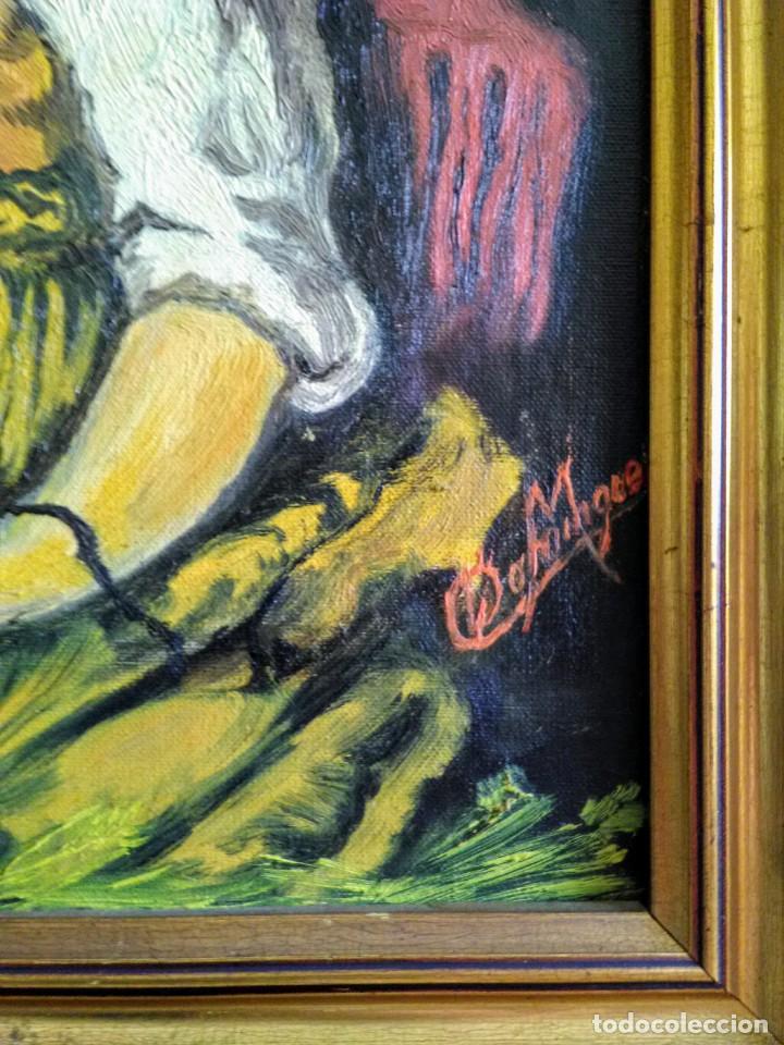 Arte: Marco antiguo con oleo sobre lienzo - Foto 2
