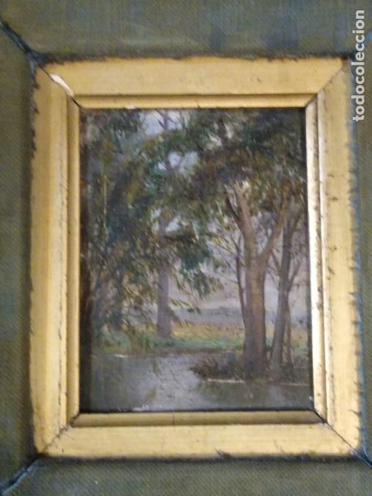 Arte: Pintura sobre metal. Paisaje. No aparece firma.