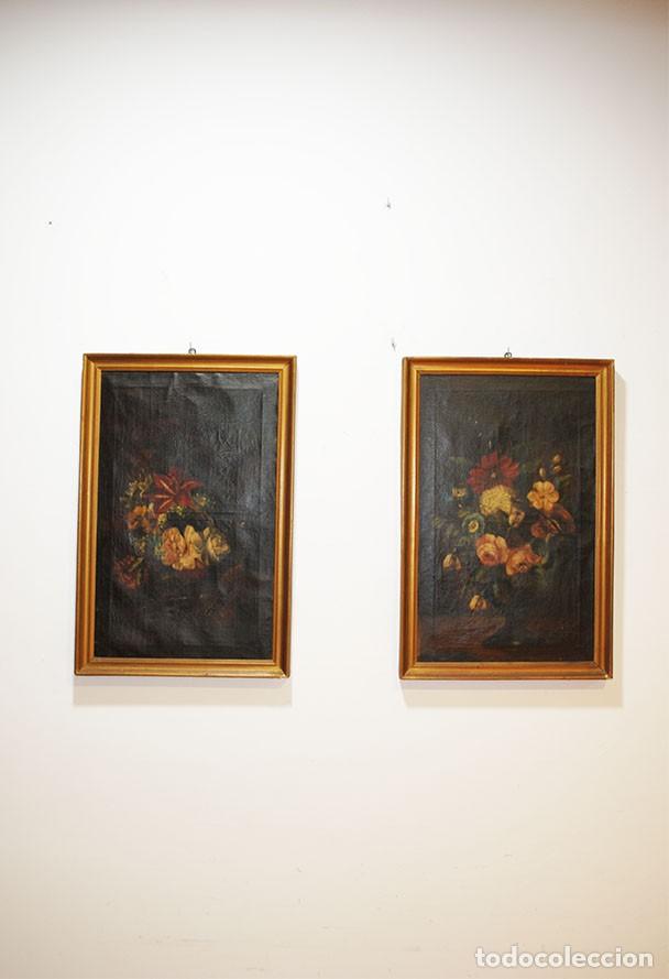 Arte: &Oacute;LEO SOBRE LIENZO BODEGONES FLORES - Foto 1
