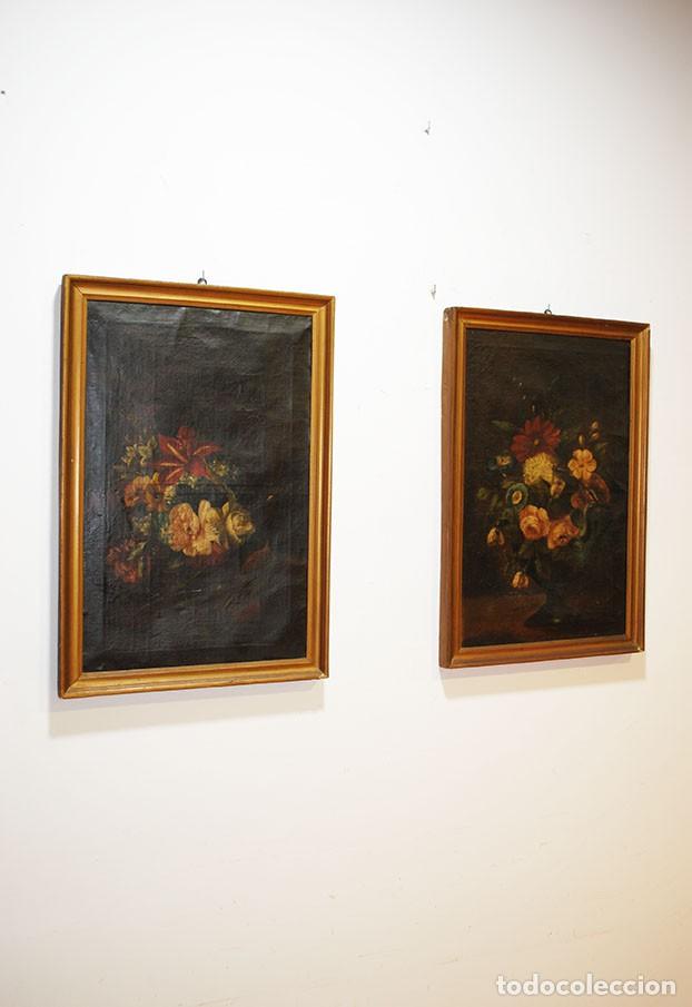 Arte: &Oacute;LEO SOBRE LIENZO BODEGONES FLORES - Foto 3