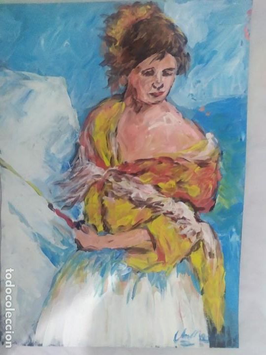 Arte: Mujer con paraguas (original ) - Foto 6