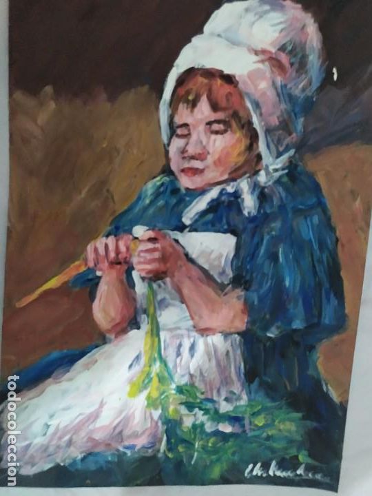 Arte: Ni&ntilde;a pelando (original) - Foto 2