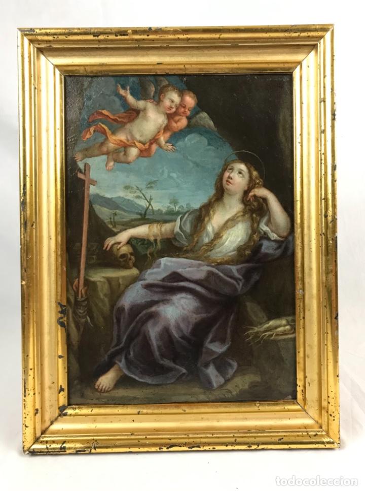 Arte: CÍRCULO DE GUIDO RENI (1575-1642) ÓLEO SOBRE COBRE MARIA MAGDALENA SG XVII. Lote 246718780