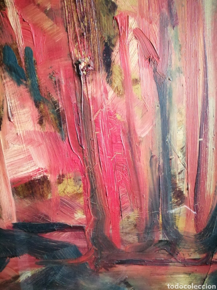 Arte: &Oacute;leo sobre panel firmado Ortiz. - Foto 5