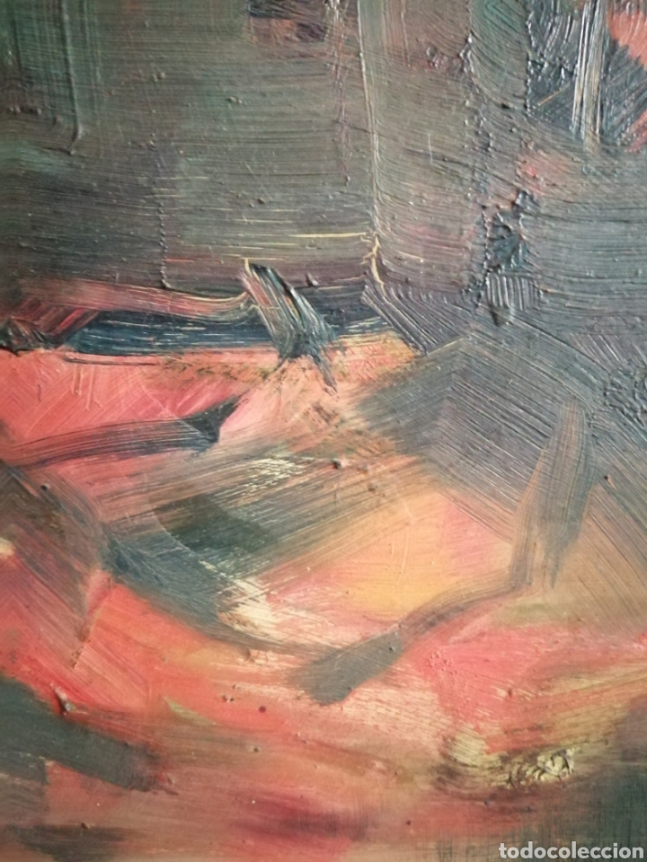 Arte: &Oacute;leo sobre panel firmado Ortiz. - Foto 6