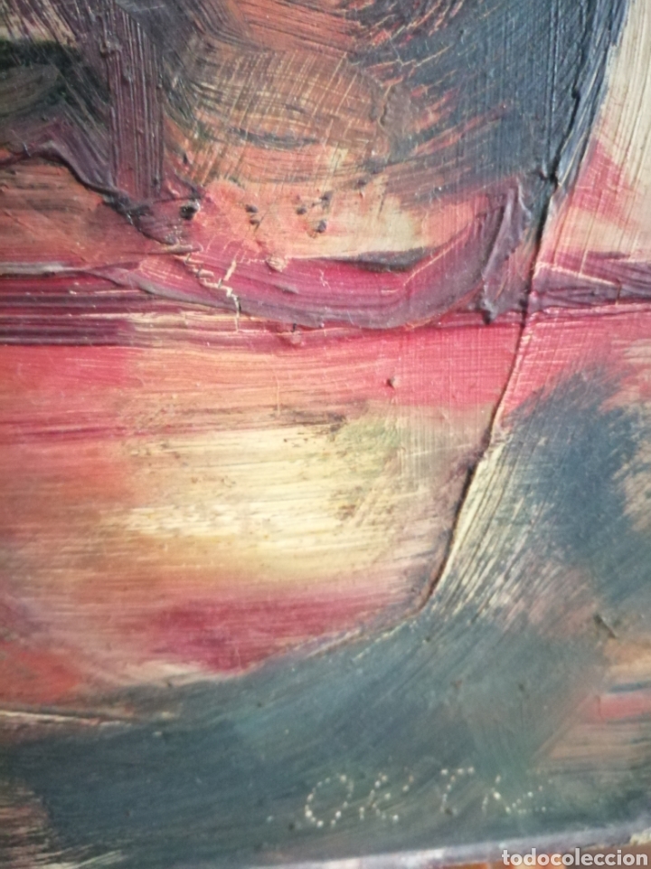 Arte: &Oacute;leo sobre panel firmado Ortiz. - Foto 3