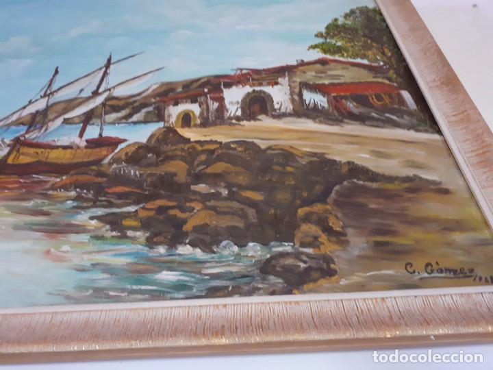 Arte: Cuadro &oacute;leo sobre lienzo a&ntilde;os 60 - Foto 3