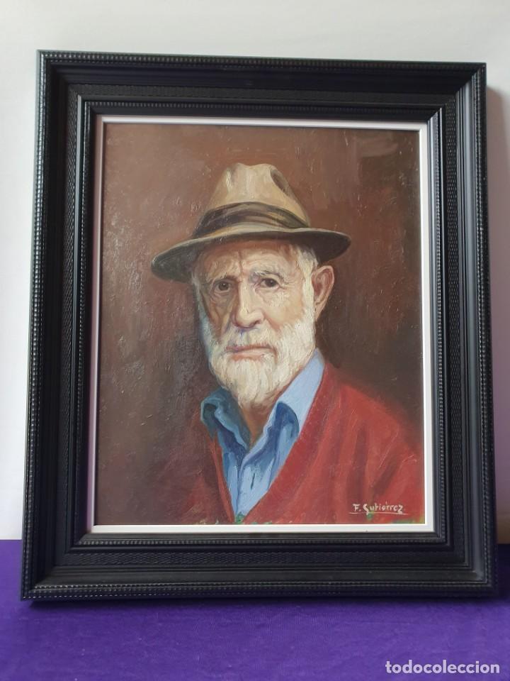 Arte: F. GUTI&Eacute;RREZ Retrato OLEO SOBRE TABLEX 53 x 44(con marco 70 x 60 cms)