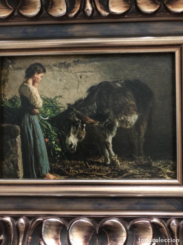 Arte: CUADRO NI&Ntilde;A CON BURRO - Foto 1